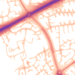 Daytime road noise heatmap for MK13 9DN