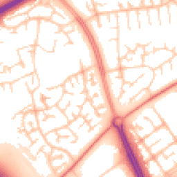 Daytime road noise heatmap for MK13 9DT