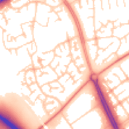 Daytime road noise heatmap for MK13 9DY