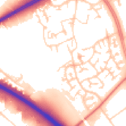 Daytime road noise heatmap for MK13 9EE