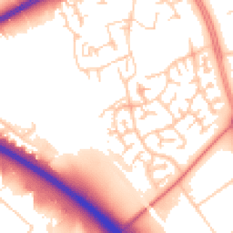 Daytime road noise heatmap for MK13 9EQ