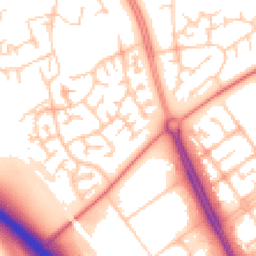Daytime road noise heatmap for MK13 9HN