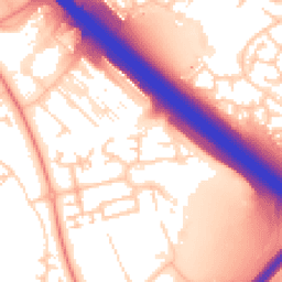Daytime road noise heatmap for MK14 5BS