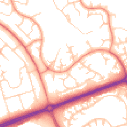 Daytime road noise heatmap for MK14 5EW