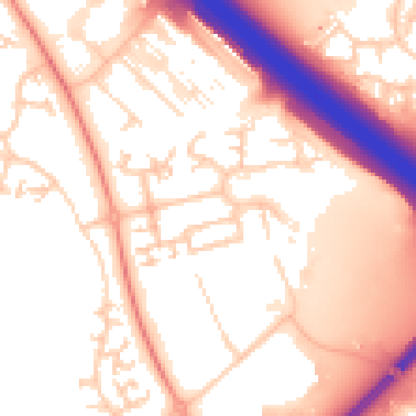 Daytime road noise heatmap for MK14 5HX