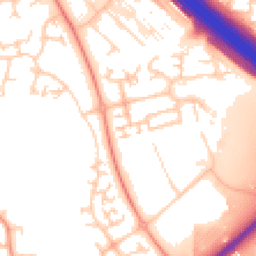 Daytime road noise heatmap for MK14 5JB