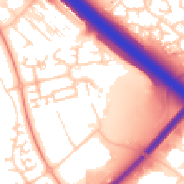 Daytime road noise heatmap for MK14 5LB