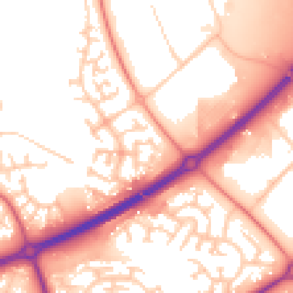 Daytime road noise heatmap for MK14 5PT
