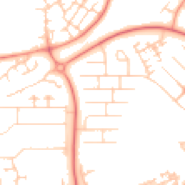 Daytime road noise heatmap for MK14 6AH