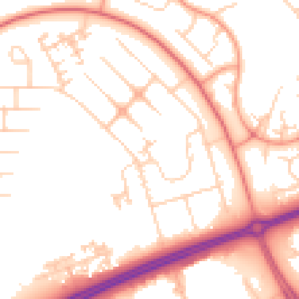 Daytime road noise heatmap for MK14 6EF