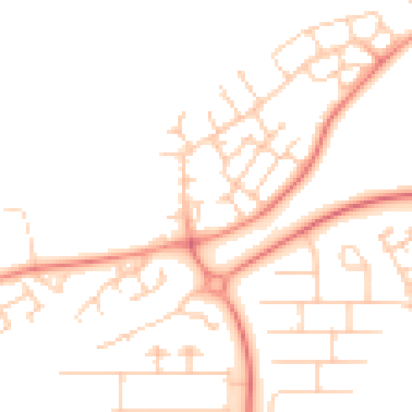 Daytime road noise heatmap for MK14 6FB