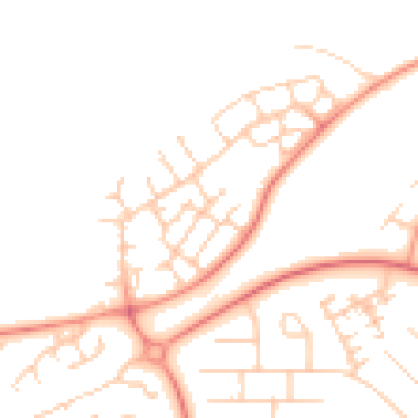 Daytime road noise heatmap for MK14 6GP
