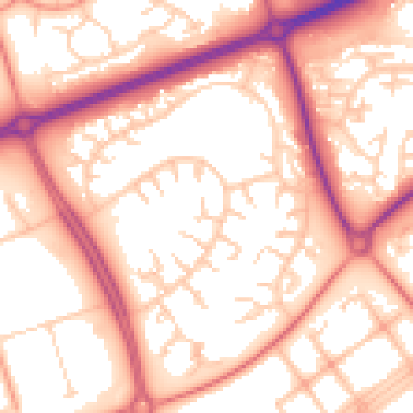 Daytime road noise heatmap for MK14 6HJ