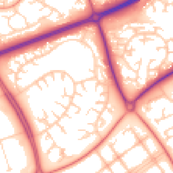 Daytime road noise heatmap for MK14 6HU