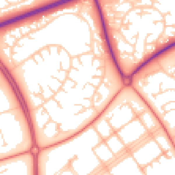 Daytime road noise heatmap for MK14 6JL
