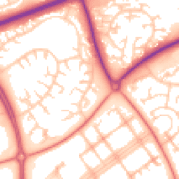 Daytime road noise heatmap for MK14 6JU