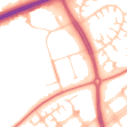 Daytime road noise heatmap for MK14 6LY