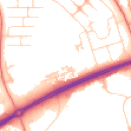 Daytime road noise heatmap for MK14 6TD