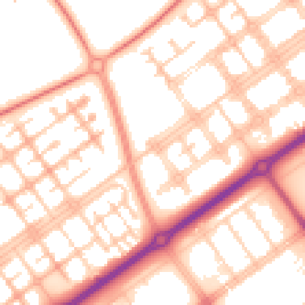 Daytime road noise heatmap for MK14 7ES