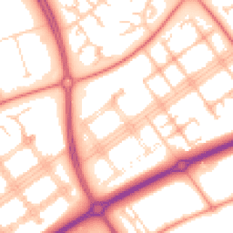 Daytime road noise heatmap for MK14 7LR