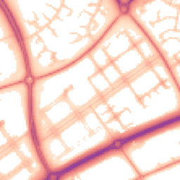 Daytime road noise heatmap for MK14 7LX