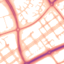 Daytime road noise heatmap for MK14 7QN