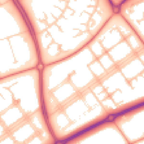 Daytime road noise heatmap for MK14 7QN