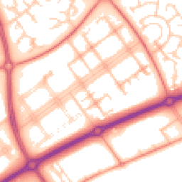 Daytime road noise heatmap for MK14 7RA