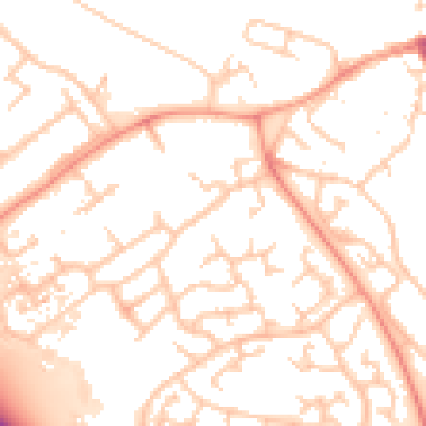 Daytime road noise heatmap for MK16 0AN