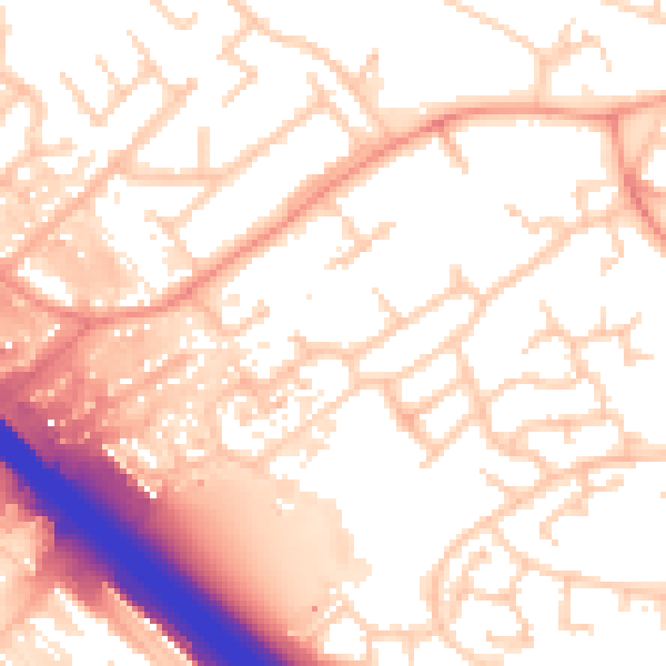 Daytime road noise heatmap for MK16 0AU