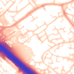 Daytime road noise heatmap for MK16 0BQ
