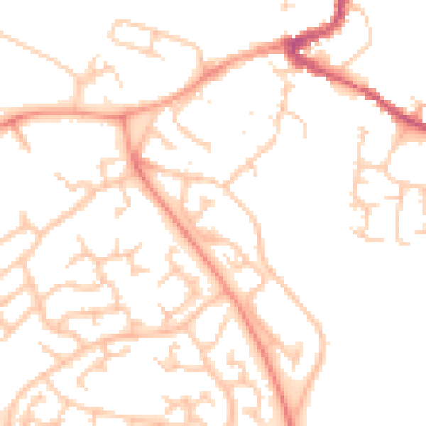 Daytime road noise heatmap for MK16 0DD