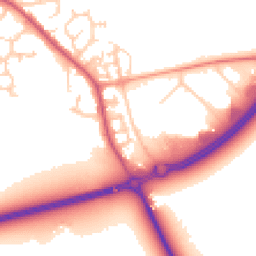 Daytime road noise heatmap for MK16 0DW