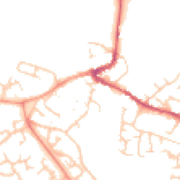 Daytime road noise heatmap for MK16 0EP
