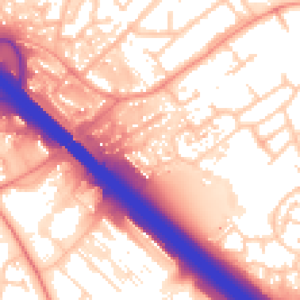 Daytime road noise heatmap for MK16 0LB