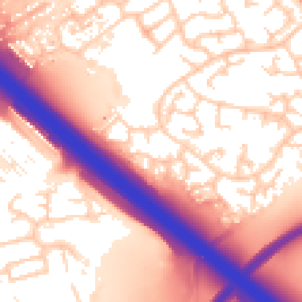 Daytime road noise heatmap for MK16 0NS