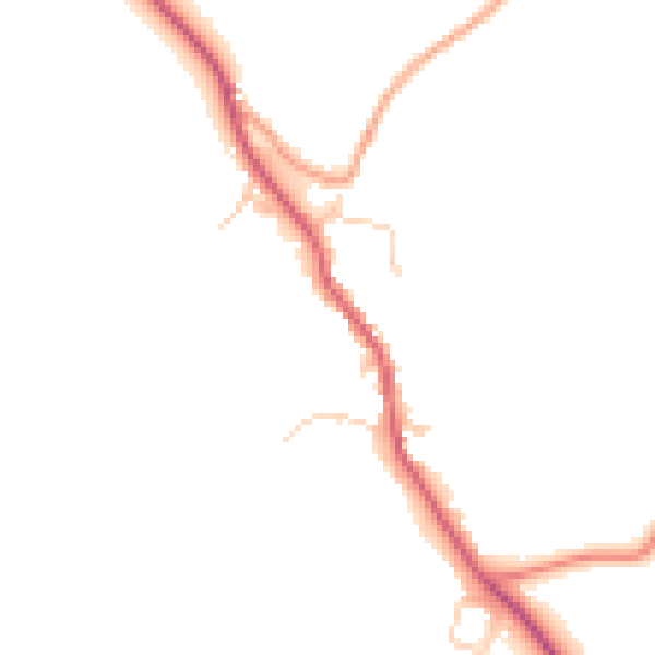 Daytime road noise heatmap for MK16 8NW