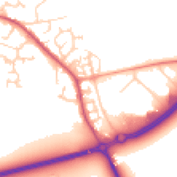 Daytime road noise heatmap for MK16 9FD