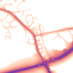 Daytime road noise heatmap for MK16 9FE