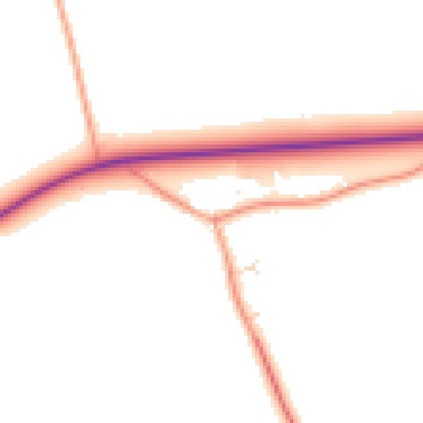 Daytime road noise heatmap for MK16 9JS