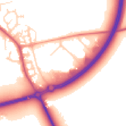 Daytime road noise heatmap for MK16 9PY