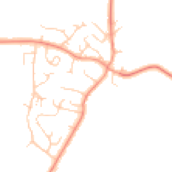 Daytime road noise heatmap for MK17 0BJ