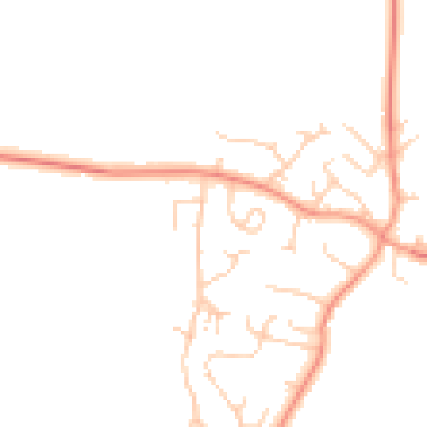 Daytime road noise heatmap for MK17 0DN