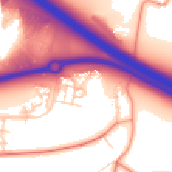 Daytime road noise heatmap for MK17 7AE