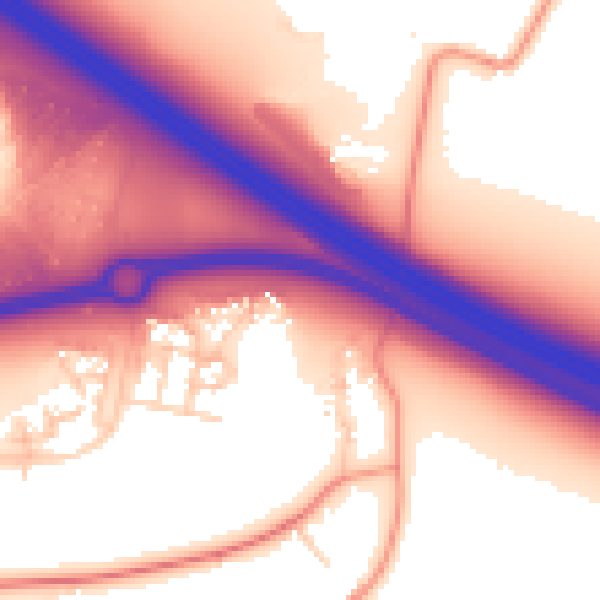 Daytime road noise heatmap for MK17 7AT