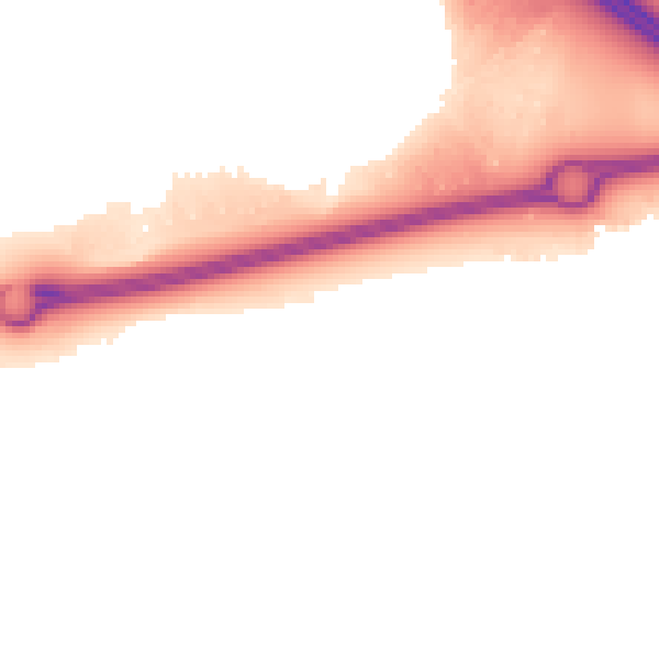Night-time road noise heatmap for MK17 7EA