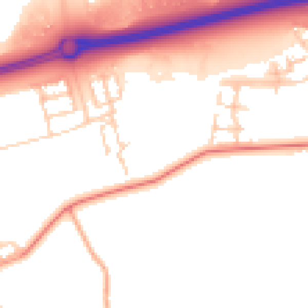 Daytime road noise heatmap for MK17 7EG