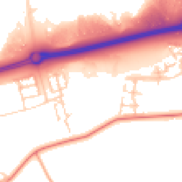 Daytime road noise heatmap for MK17 7EN