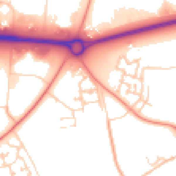 Daytime road noise heatmap for MK17 8FY
