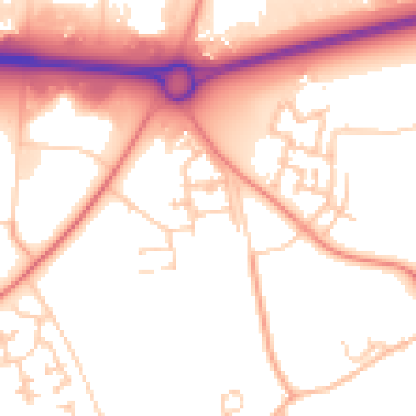 Daytime road noise heatmap for MK17 8GY